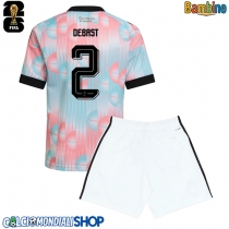 Maglie da calcio Belgio Zeno Debast #2 Seconda Maglia Bambino Mondiali 2026  Manica Corta (+ Pantaloni corti)